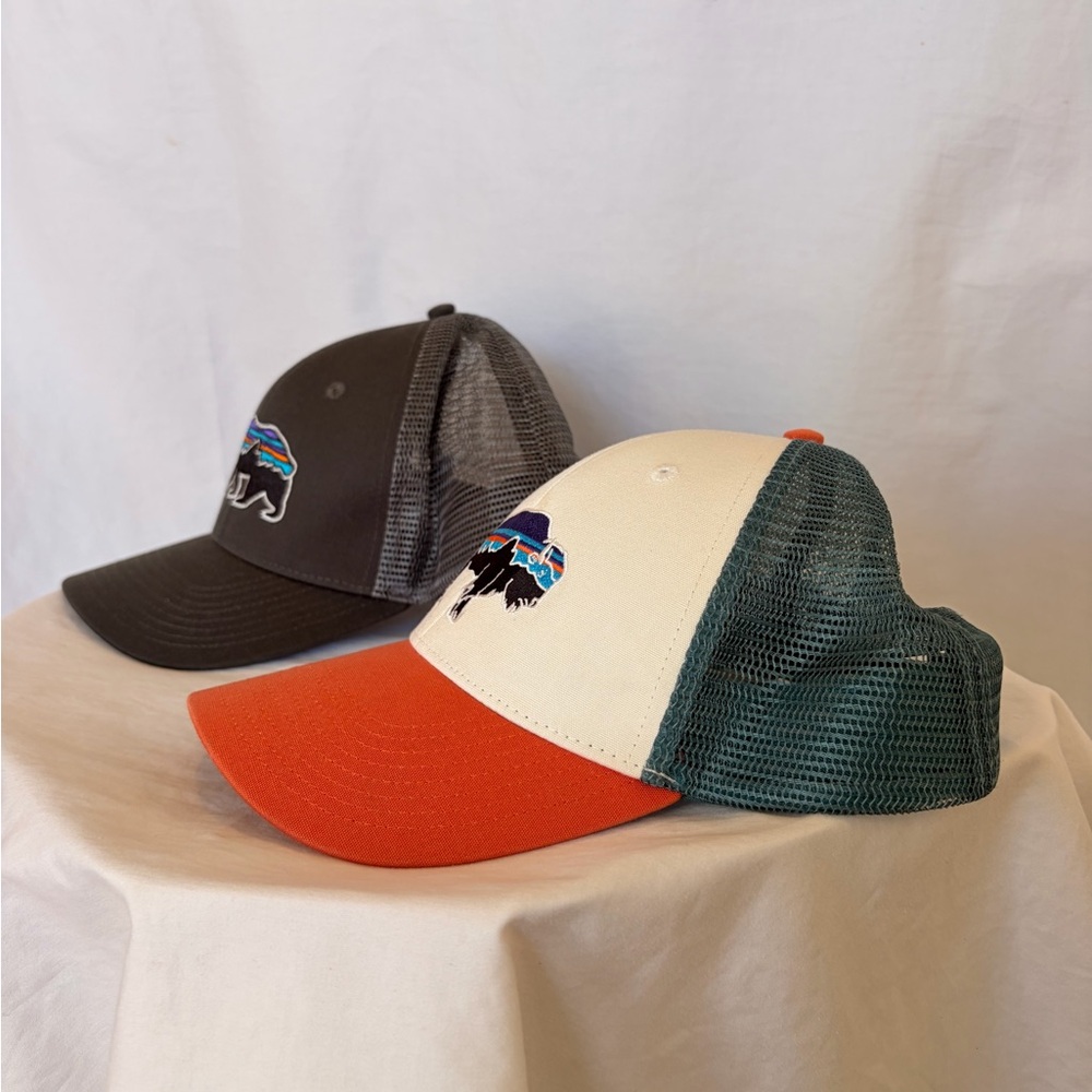 Patagonia Fitzroy Bison and Bear Trucker Mens Hats adjustable size - Picture 3 of 8